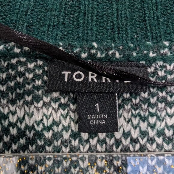Torrid Floral Cardigan Womens Size 1X Green Botanical Garden Leopard Print - Picture 5 of 12
